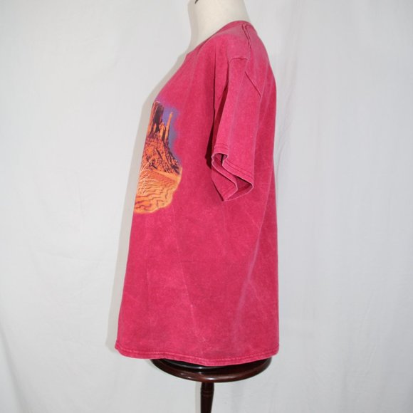 Vintage Y2K Adult Shirt The Mountain Native American Red Tie Dye Distressed Lg - Picture 5 of 8